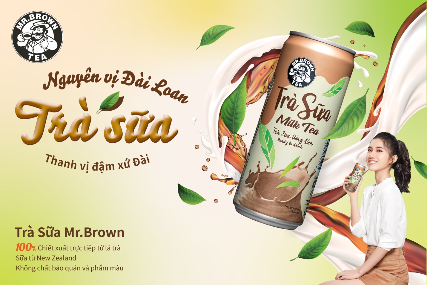 Trà sữa đóng lon Mr. Brown chinh phục giới trẻ bởi hương vị “chuẩn” Đài Loan.